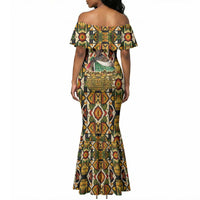 Queen Nzinga Mermaid Dress Mbandi Traditional Regal Portrait Empowerment Quote African Female Leadership - Wonder Print Shop