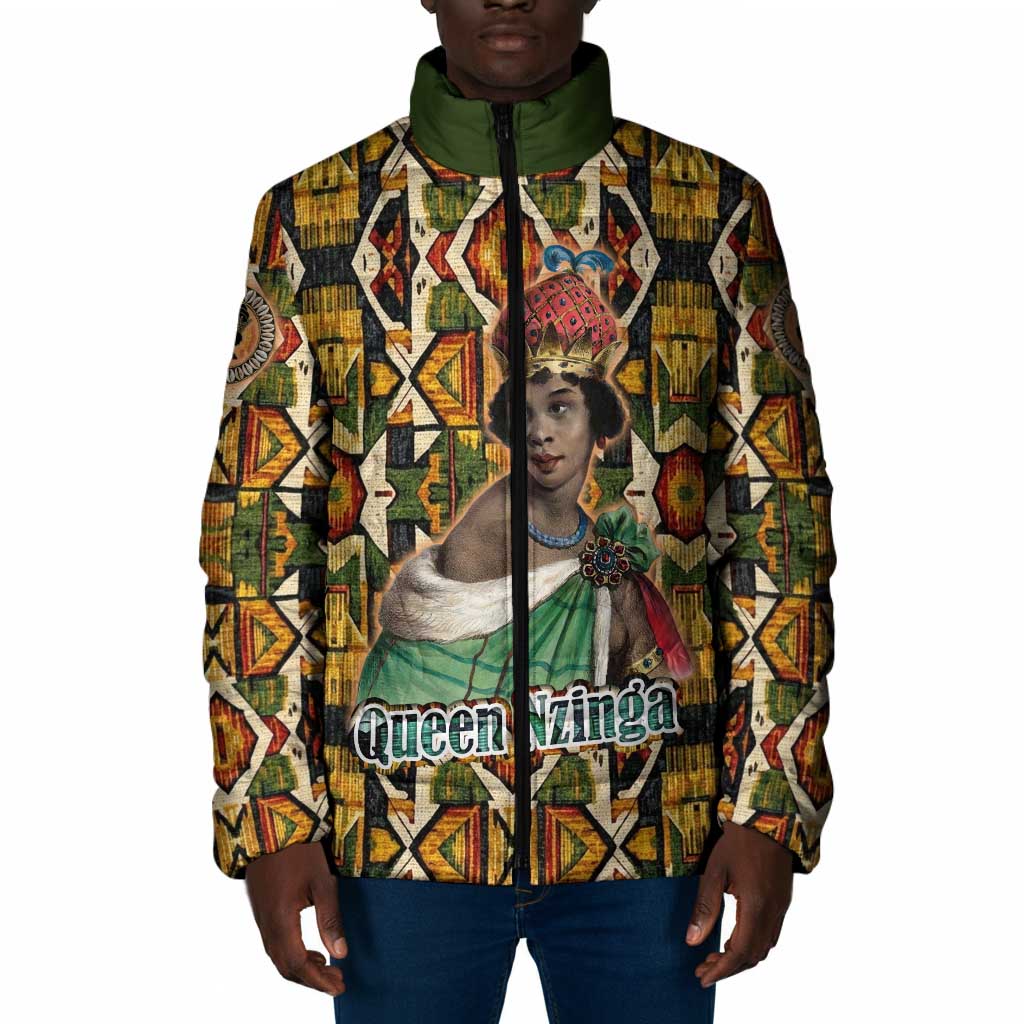 Queen Nzinga Padded Jacket Mbandi Traditional Regal Portrait Empowerment Quote African Female Leadership - Wonder Print Shop