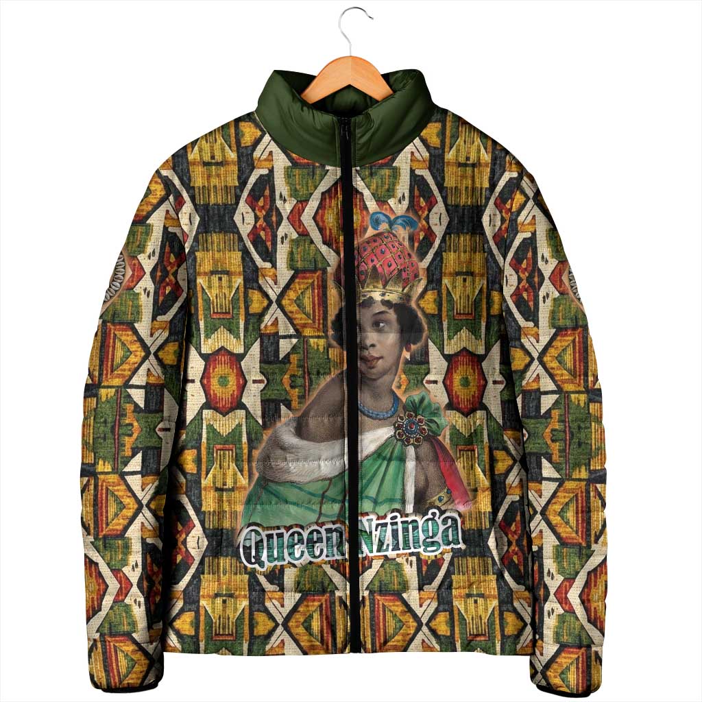 Queen Nzinga Padded Jacket Mbandi Traditional Regal Portrait Empowerment Quote African Female Leadership - Wonder Print Shop