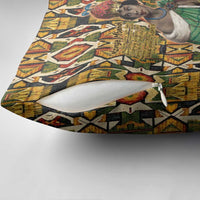 Queen Nzinga Pillow Cover Mbandi Traditional Regal Portrait Empowerment Quote African Female Leadership - Wonder Print Shop