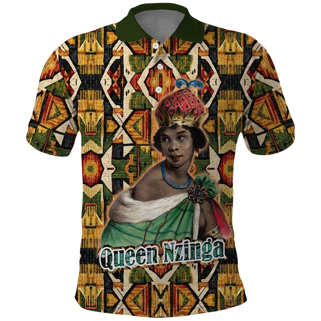 Queen Nzinga Polo Shirt Mbandi Traditional Regal Portrait Empowerment Quote African Female Leadership - Wonder Print Shop