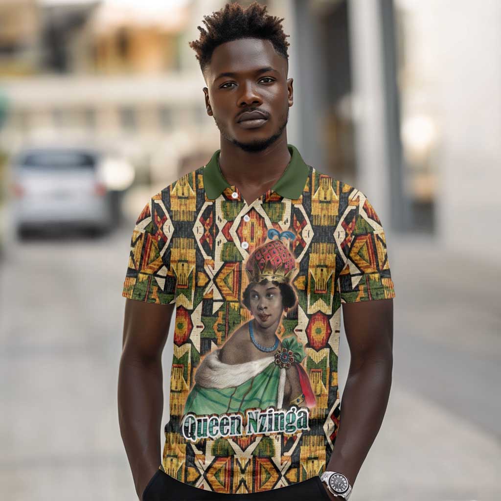 Queen Nzinga Polo Shirt Mbandi Traditional Regal Portrait Empowerment Quote African Female Leadership - Wonder Print Shop