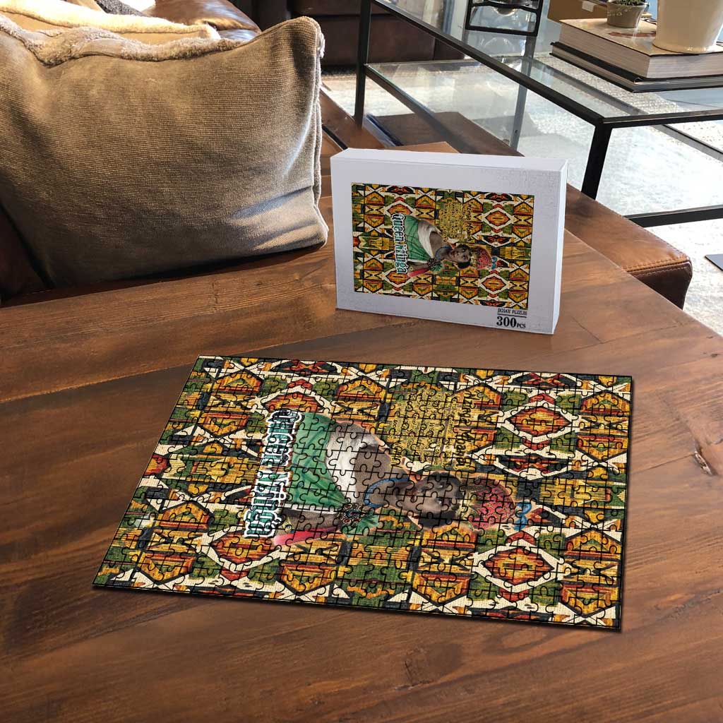 Queen Nzinga Puzzle Mbandi Traditional Regal Portrait Empowerment Quote African Female Leadership - Wonder Print Shop