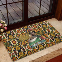 Queen Nzinga Rubber Doormat Mbandi Traditional Regal Portrait Empowerment Quote African Female Leadership - Wonder Print Shop