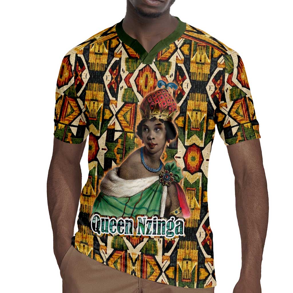 Queen Nzinga Rugby Jersey Mbandi Traditional Regal Portrait Empowerment Quote African Female Leadership - Wonder Print Shop