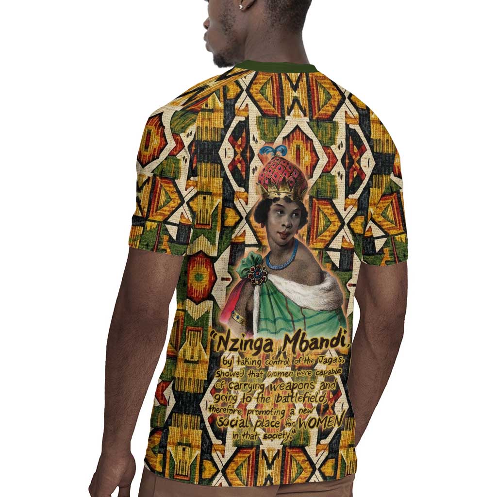 Queen Nzinga Rugby Jersey Mbandi Traditional Regal Portrait Empowerment Quote African Female Leadership - Wonder Print Shop