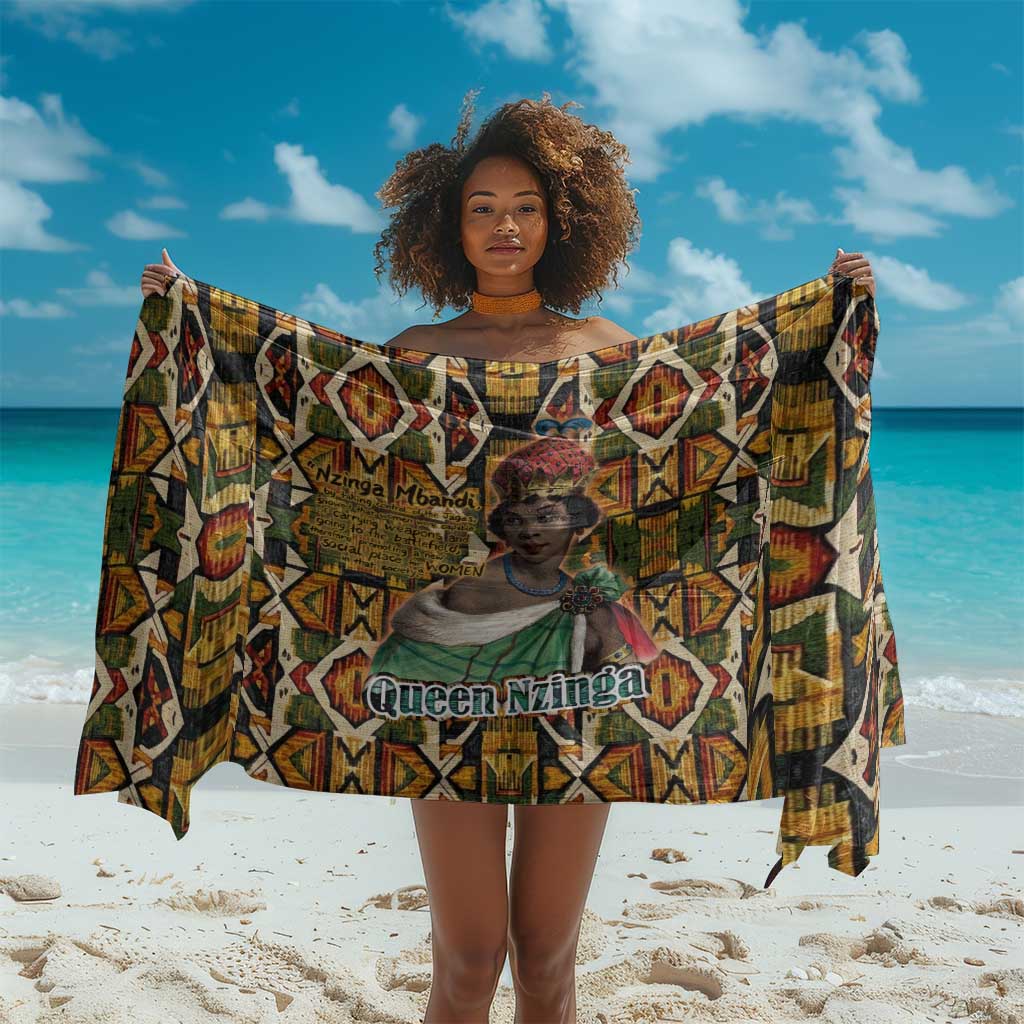 Queen Nzinga Sarong Mbandi Traditional Regal Portrait Empowerment Quote African Female Leadership - Wonder Print Shop