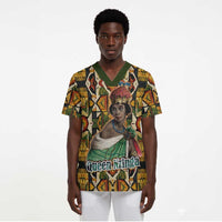 Queen Nzinga Scrub Top Mbandi Traditional Regal Portrait Empowerment Quote African Female Leadership - Wonder Print Shop