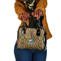 Queen Nzinga Shoulder Handbag Mbandi Traditional Regal Portrait Empowerment Quote African Female Leadership - Wonder Print Shop