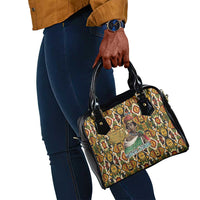 Queen Nzinga Shoulder Handbag Mbandi Traditional Regal Portrait Empowerment Quote African Female Leadership - Wonder Print Shop