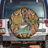Queen Nzinga Spare Tire Cover Mbandi Traditional Regal Portrait Empowerment Quote African Female Leadership - Wonder Print Shop
