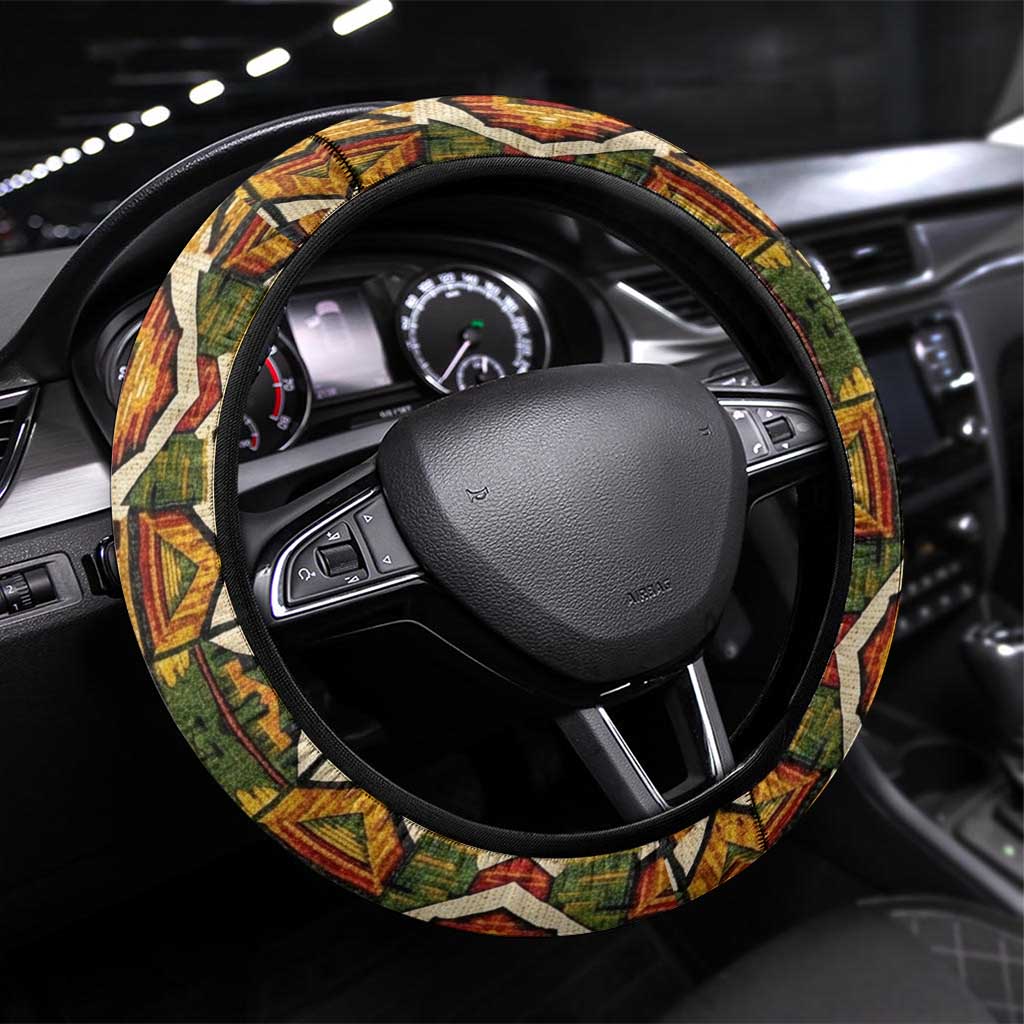 Queen Nzinga Steering Wheel Cover Mbandi Traditional Regal Portrait Empowerment Quote African Female Leadership - Wonder Print Shop