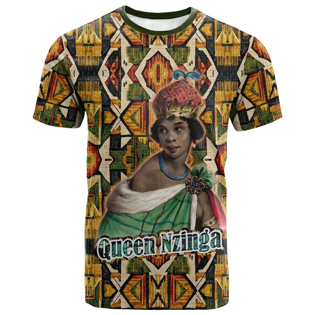 Queen Nzinga T shirt Mbandi Traditional Regal Portrait Empowerment Quote African Female Leadership - Wonder Print Shop