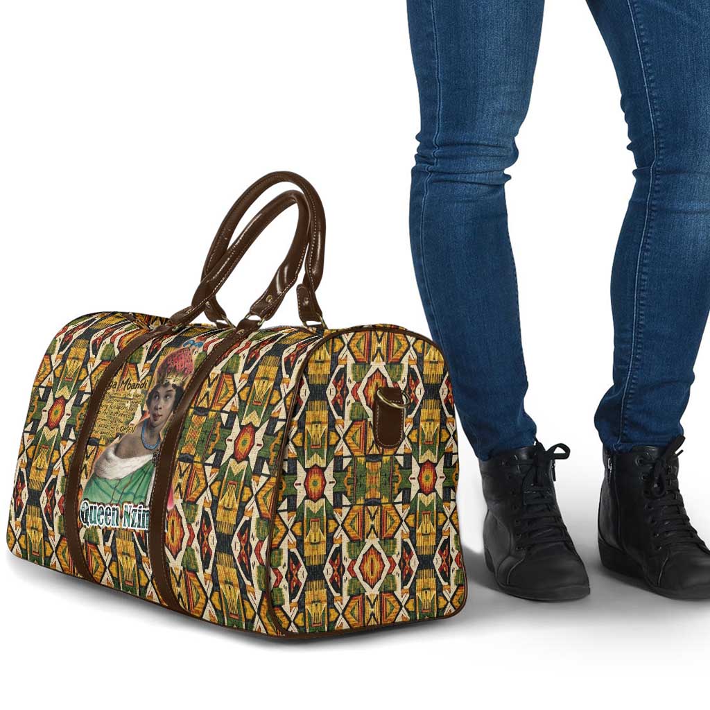 Queen Nzinga Travel Bag Mbandi Traditional Regal Portrait Empowerment Quote African Female Leadership - Wonder Print Shop