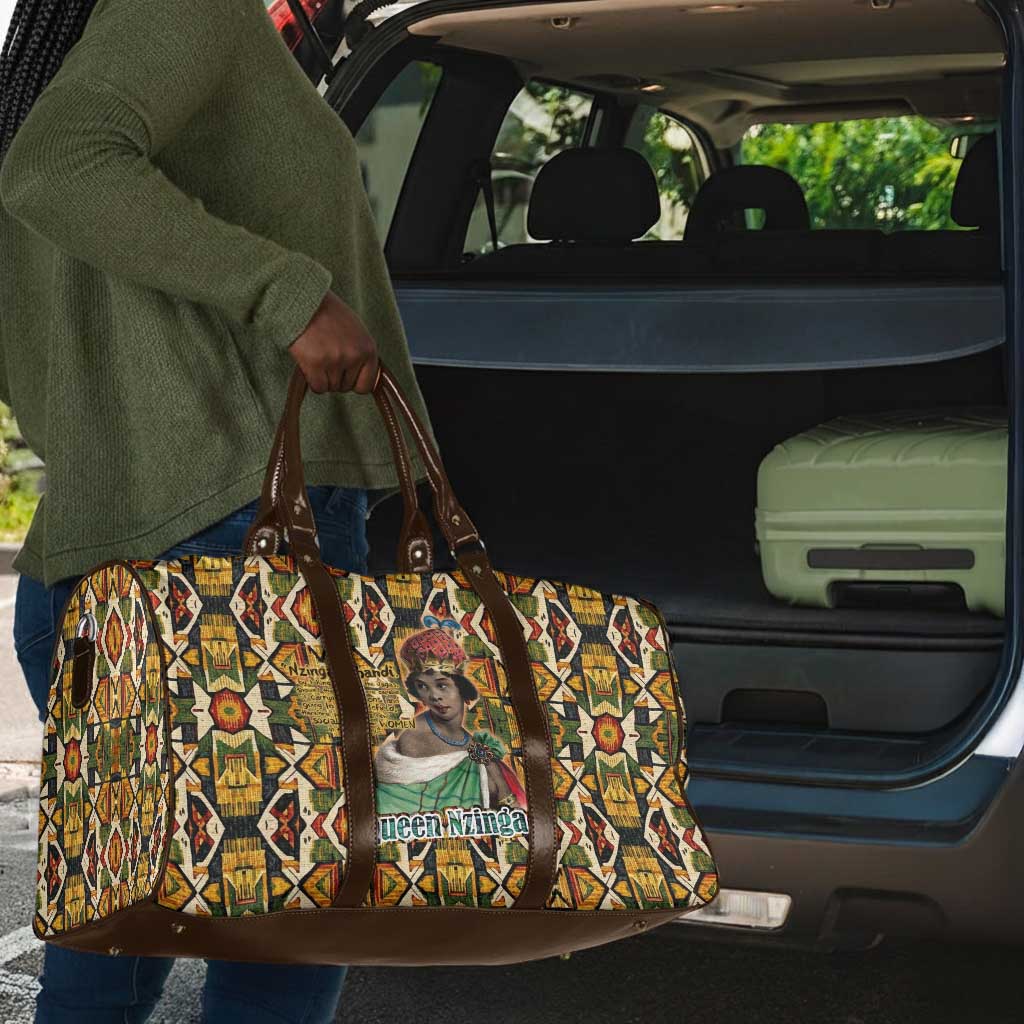 Queen Nzinga Travel Bag Mbandi Traditional Regal Portrait Empowerment Quote African Female Leadership - Wonder Print Shop
