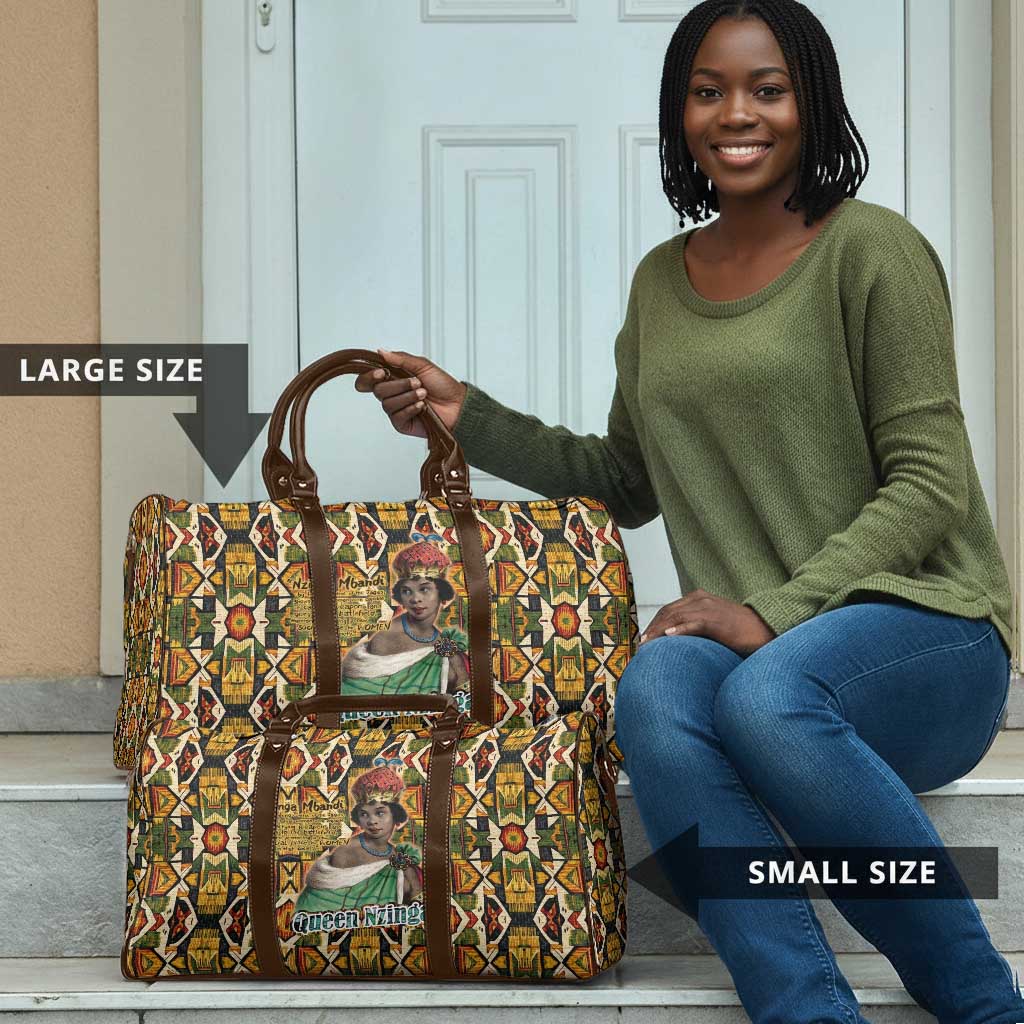 Queen Nzinga Travel Bag Mbandi Traditional Regal Portrait Empowerment Quote African Female Leadership - Wonder Print Shop