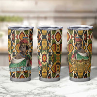 Queen Nzinga Tumbler Cup Mbandi Traditional Regal Portrait Empowerment Quote African Female Leadership - Wonder Print Shop