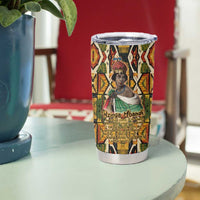 Queen Nzinga Tumbler Cup Mbandi Traditional Regal Portrait Empowerment Quote African Female Leadership - Wonder Print Shop