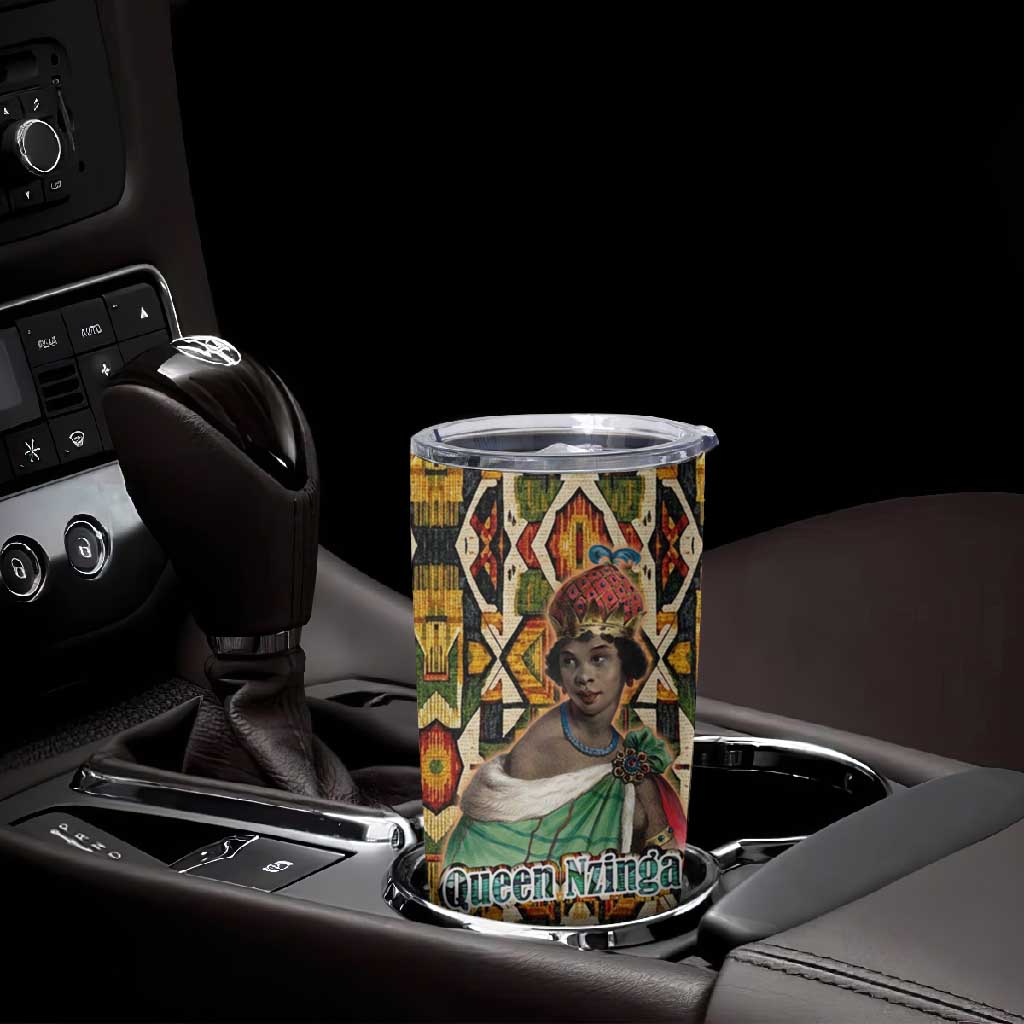 Queen Nzinga Tumbler Cup Mbandi Traditional Regal Portrait Empowerment Quote African Female Leadership - Wonder Print Shop