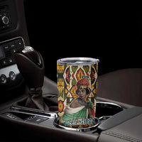 Queen Nzinga Tumbler Cup Mbandi Traditional Regal Portrait Empowerment Quote African Female Leadership - Wonder Print Shop