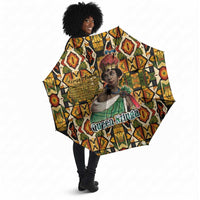 Queen Nzinga Umbrella Mbandi Traditional Regal Portrait Empowerment Quote African Female Leadership - Wonder Print Shop