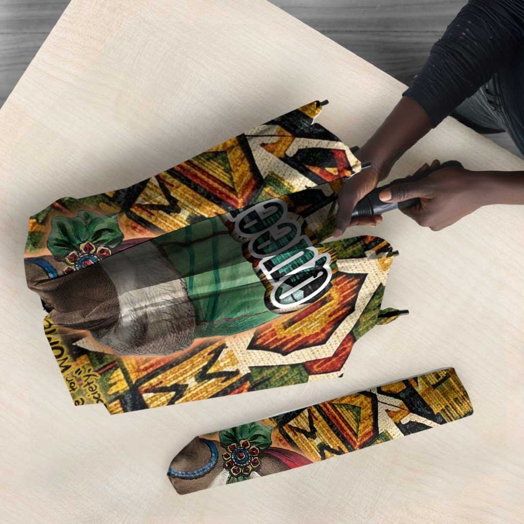 Queen Nzinga Umbrella Mbandi Traditional Regal Portrait Empowerment Quote African Female Leadership - Wonder Print Shop