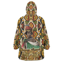 Queen Nzinga Wearable Blanket Hoodie Mbandi Traditional Regal Portrait Empowerment Quote African Female Leadership - Wonder Print Shop