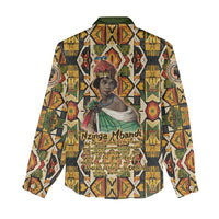 Queen Nzinga Women Casual Shirt Mbandi Traditional Regal Portrait Empowerment Quote African Female Leadership - Wonder Print Shop