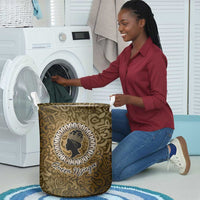 Queen Nzinga Laundry Basket Cowrie Crown Silhouette Royal Power - Wonder Print Shop