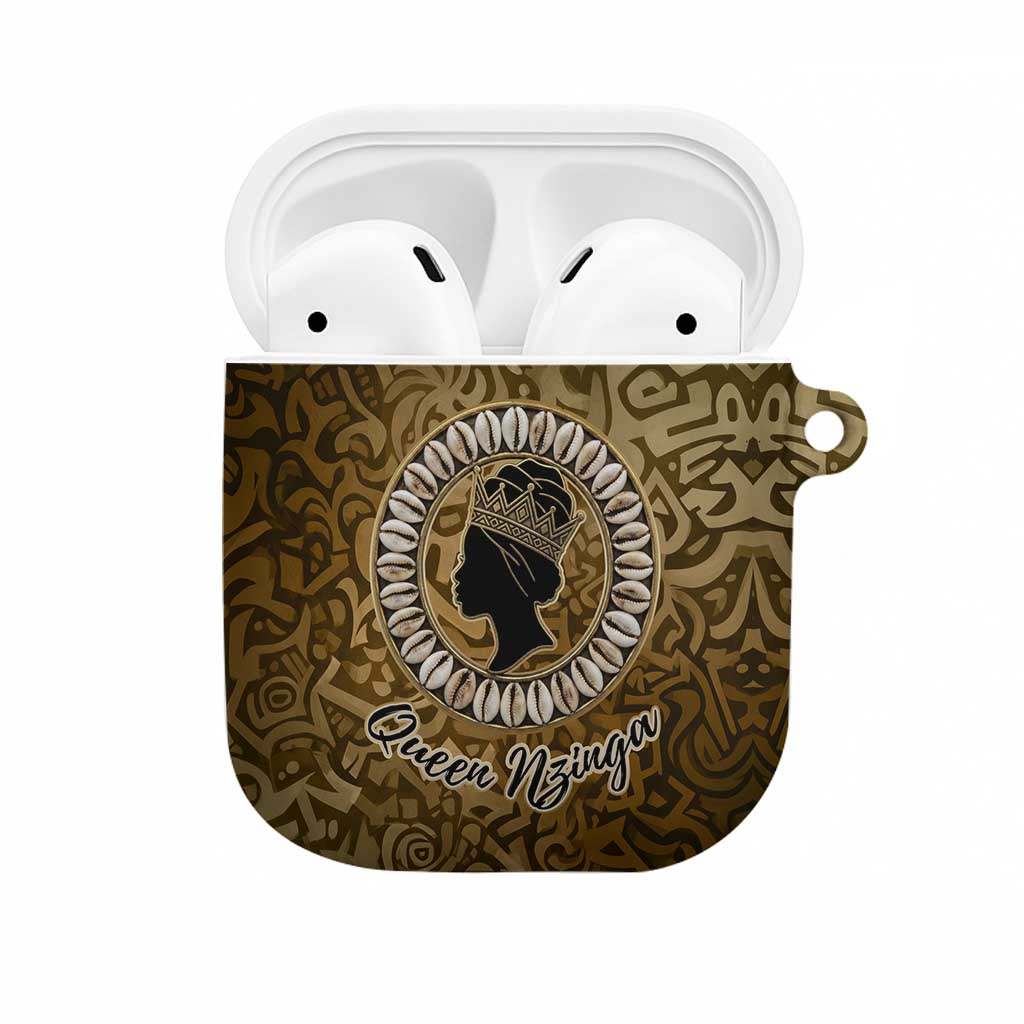 Queen Nzinga AirPods Case Cowrie Crown Silhouette Royal Power - Wonder Print Shop