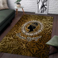 Queen Nzinga Area Rug Cowrie Crown Silhouette Royal Power - Wonder Print Shop