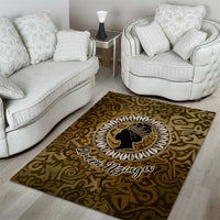 Queen Nzinga Area Rug Cowrie Crown Silhouette Royal Power - Wonder Print Shop