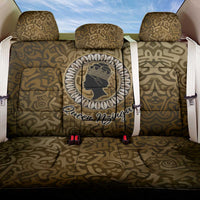Queen Nzinga Back Car Seat Cover Cowrie Crown Silhouette Royal Power - Wonder Print Shop