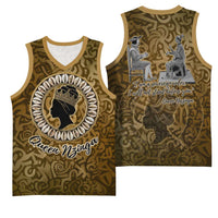 Queen Nzinga Basketball Jersey Cowrie Crown Silhouette Royal Power - Wonder Print Shop