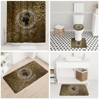 Queen Nzinga Bathroom Set Cowrie Crown Silhouette Royal Power - Wonder Print Shop