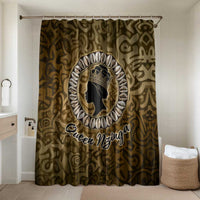 Queen Nzinga Bathroom Set Cowrie Crown Silhouette Royal Power - Wonder Print Shop