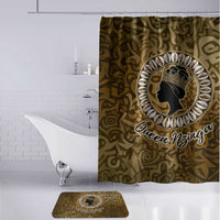 Queen Nzinga Bathroom Set Cowrie Crown Silhouette Royal Power - Wonder Print Shop