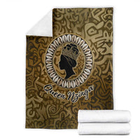Queen Nzinga Blanket Cowrie Crown Silhouette Royal Power - Wonder Print Shop