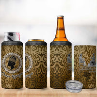Queen Nzinga 4 in 1 Can Cooler Tumbler Cowrie Crown Silhouette Royal Power - Wonder Print Shop