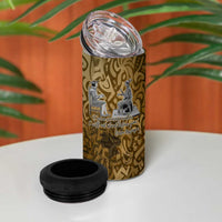 Queen Nzinga 4 in 1 Can Cooler Tumbler Cowrie Crown Silhouette Royal Power - Wonder Print Shop