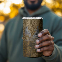 Queen Nzinga 4 in 1 Can Cooler Tumbler Cowrie Crown Silhouette Royal Power - Wonder Print Shop
