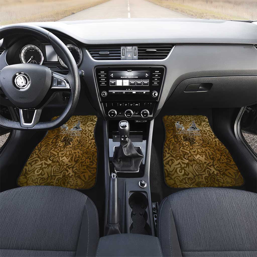 Queen Nzinga Car Mats Cowrie Crown Silhouette Royal Power - Wonder Print Shop