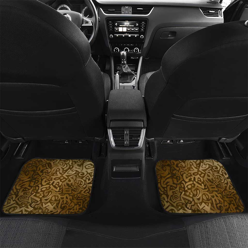 Queen Nzinga Car Mats Cowrie Crown Silhouette Royal Power - Wonder Print Shop