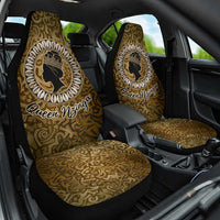Queen Nzinga Car Seat Cover Cowrie Crown Silhouette Royal Power - Wonder Print Shop