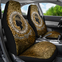 Queen Nzinga Car Seat Cover Cowrie Crown Silhouette Royal Power - Wonder Print Shop