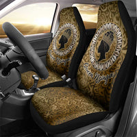 Queen Nzinga Car Seat Cover Cowrie Crown Silhouette Royal Power - Wonder Print Shop