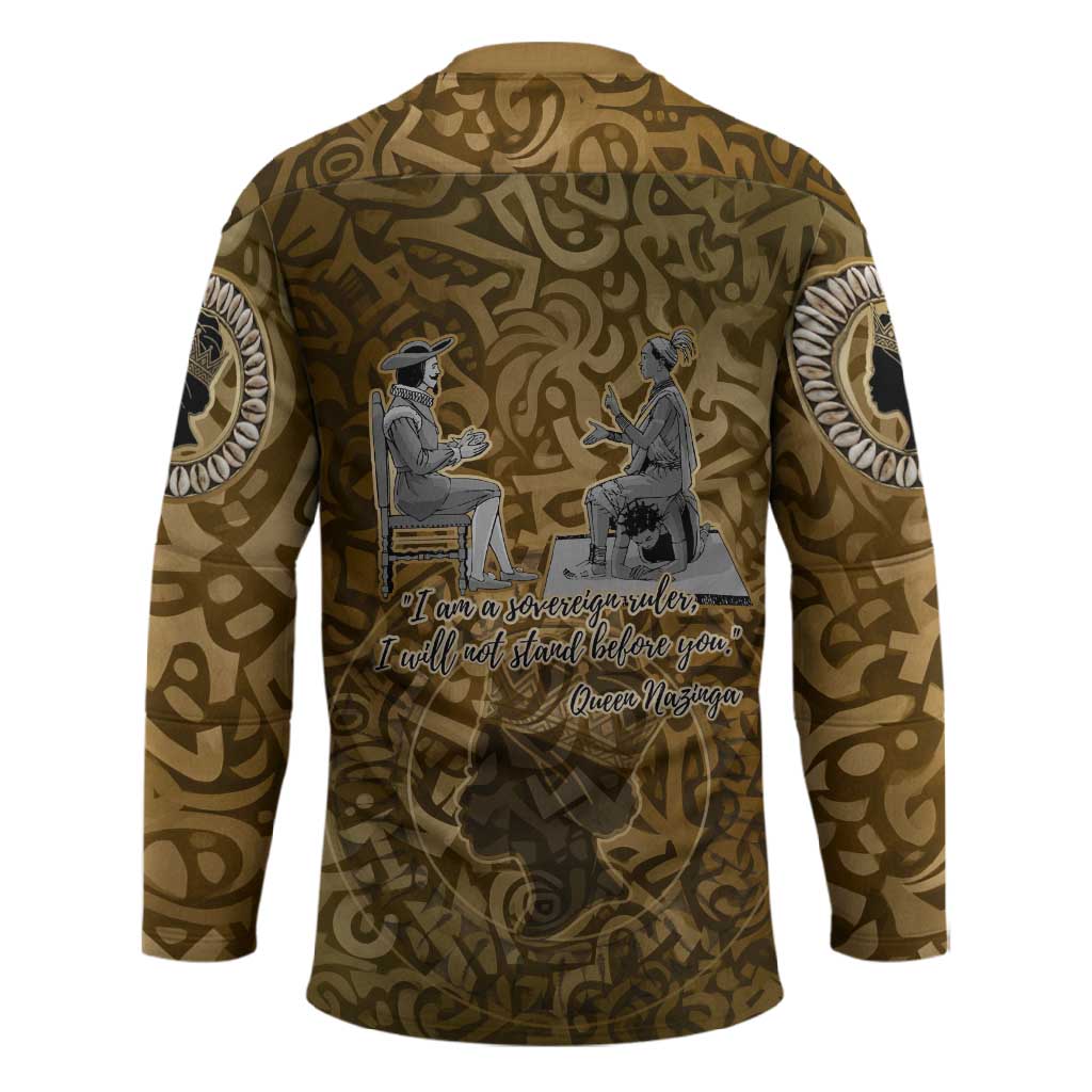 Queen Nzinga Hockey Jersey Cowrie Crown Silhouette Royal Power - Wonder Print Shop