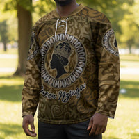 Queen Nzinga Hockey Jersey Cowrie Crown Silhouette Royal Power - Wonder Print Shop