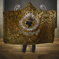 Queen Nzinga Hooded Blanket Cowrie Crown Silhouette Royal Power - Wonder Print Shop