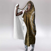 Queen Nzinga Hooded Blanket Cowrie Crown Silhouette Royal Power - Wonder Print Shop